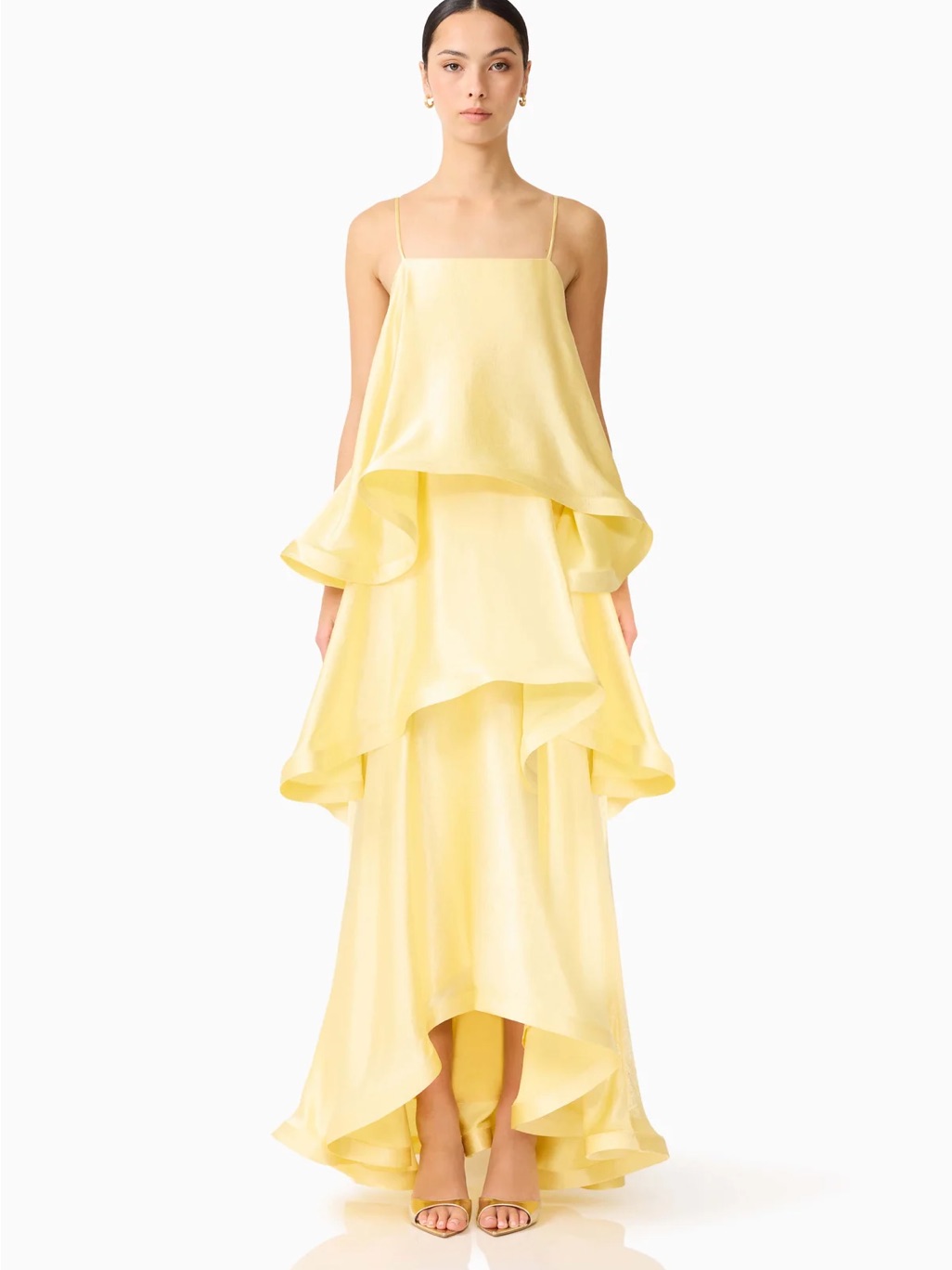 Tilly Tiered Maxi Dress In Butter Yellow